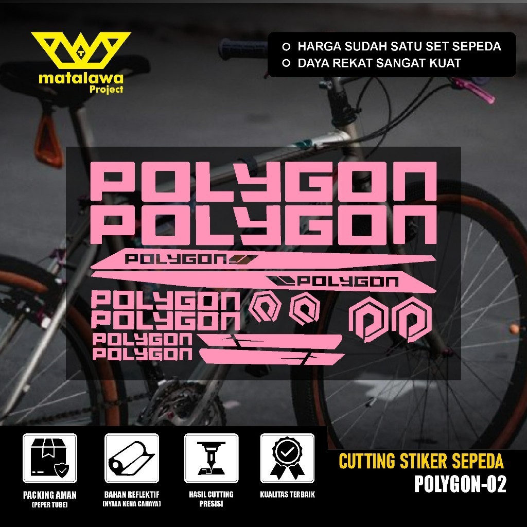 STIKER Premium POLYGON Sticker Cutting Sepeda POLYGON Stiker Decal Aksesoris Bike MTB Balap Set Dewa