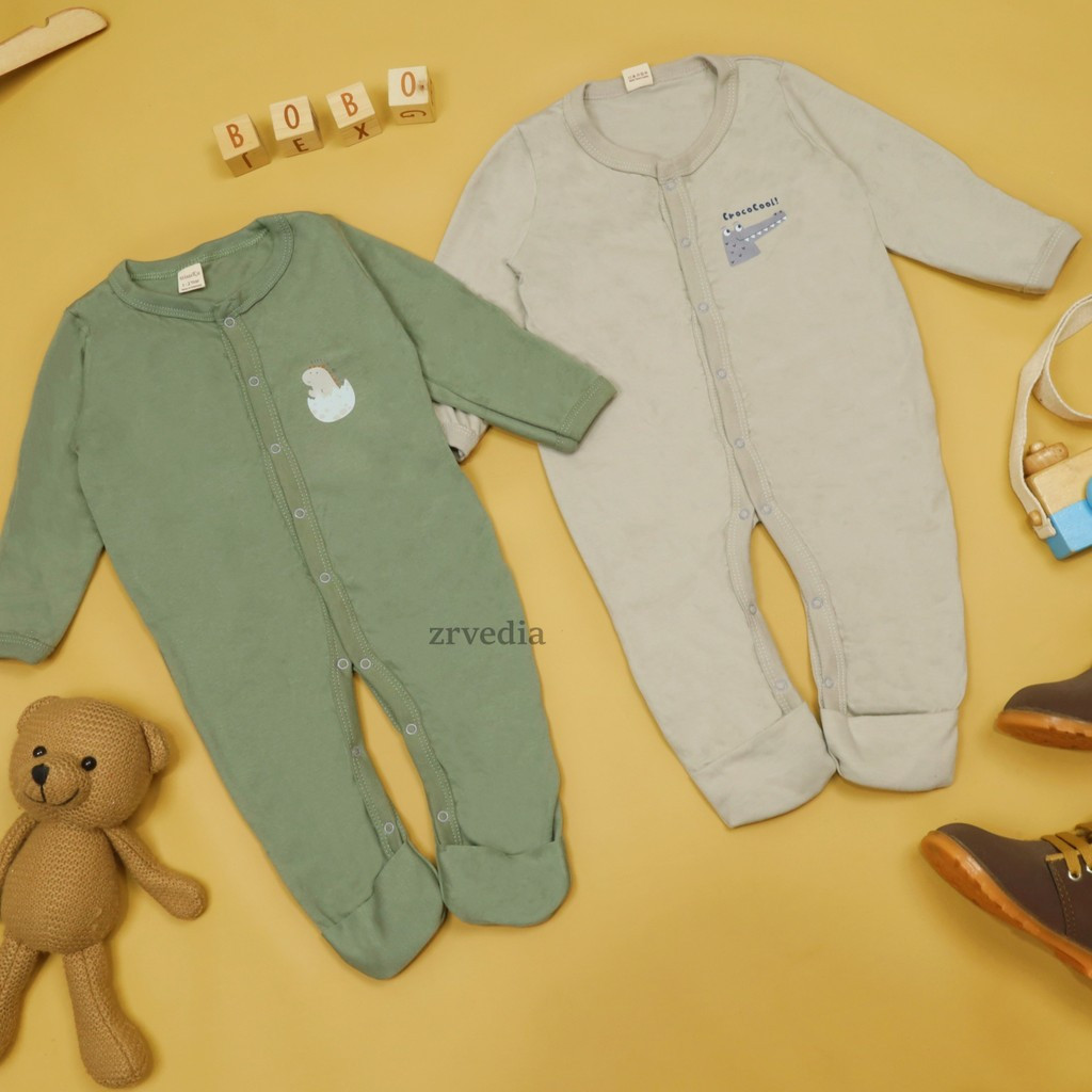 (SNI) Sleepsuit Polos uk 0-24 Bulan / SetelanB aju Tidur New Born Jumper Bodysuit Baby Boy Girl 0-12