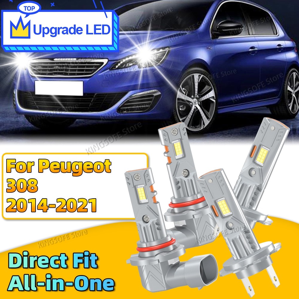 2/4Pcs 30000LM LED Headlight Bulbs HB3 H7 6000K CSP ip Car Lamp For Peugeot 308 2014 2015 2016 2017 