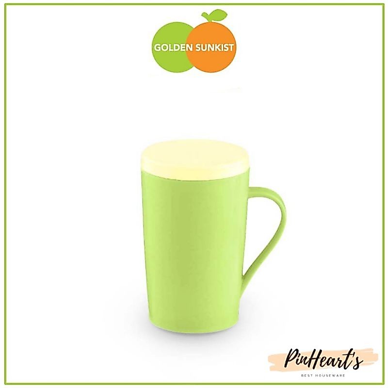HSO - GOLDEN SUNKIST - MUG / CANGKIR TUTUP PLASTIK GOLDEN SUNKIST MOKT7024 | CANGKIR TUTUP GOLDEN SU