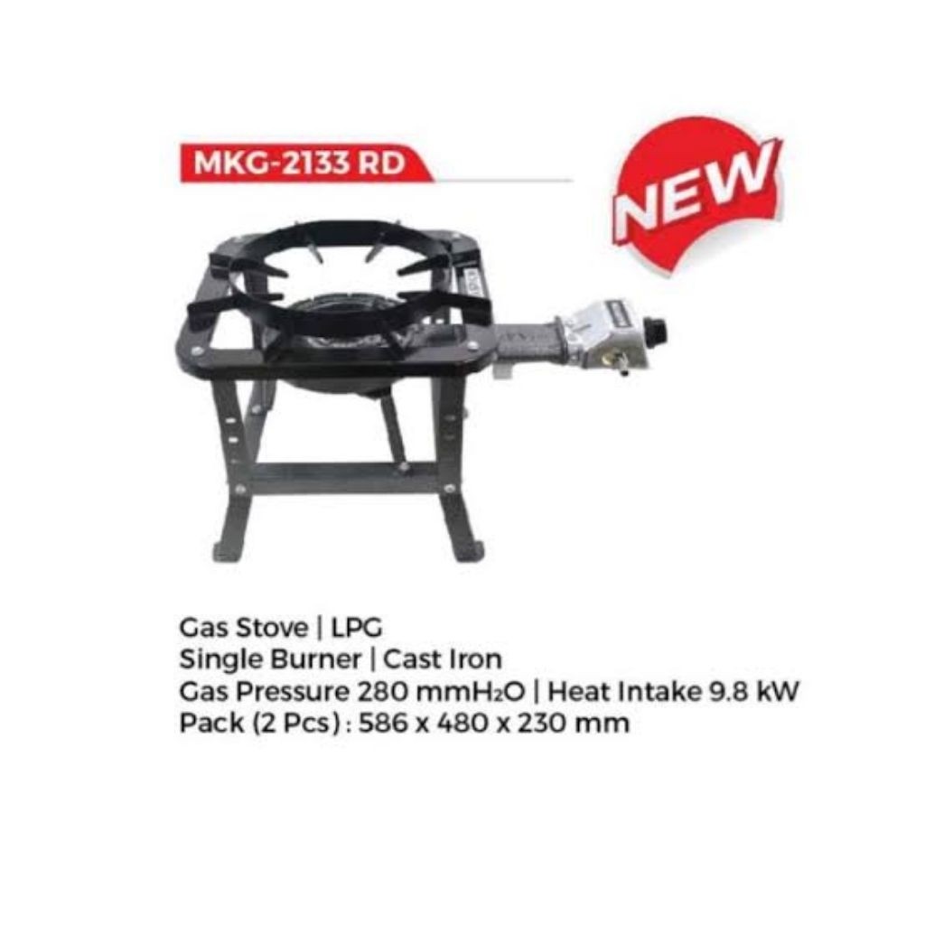 ll KOMPOR GAS KOMERSIL COR MASPION MKG 2133 MKG2133 2133RD RD LOW PRESSURE TEKANAN RENDAH BESI KUAT 