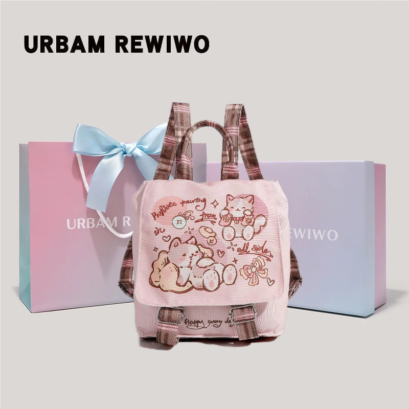 Ransel Kucing Lucu/Tas Sekolah Ringan Berkapasitas Besar/Tas Sekolah Pink Lucu/Tas Ransel Kucing Y2k
