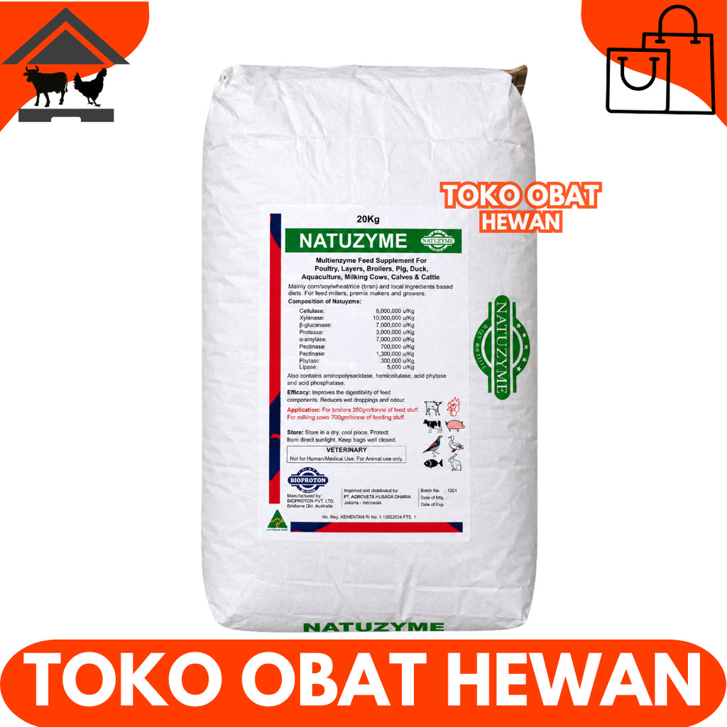 NATUZYME 20 KG (1 SAK) - Multi Enzim untuk Ayam Bebek Babi Sapi Kambing Dan Ikan - Enzyme Ayam - Enz