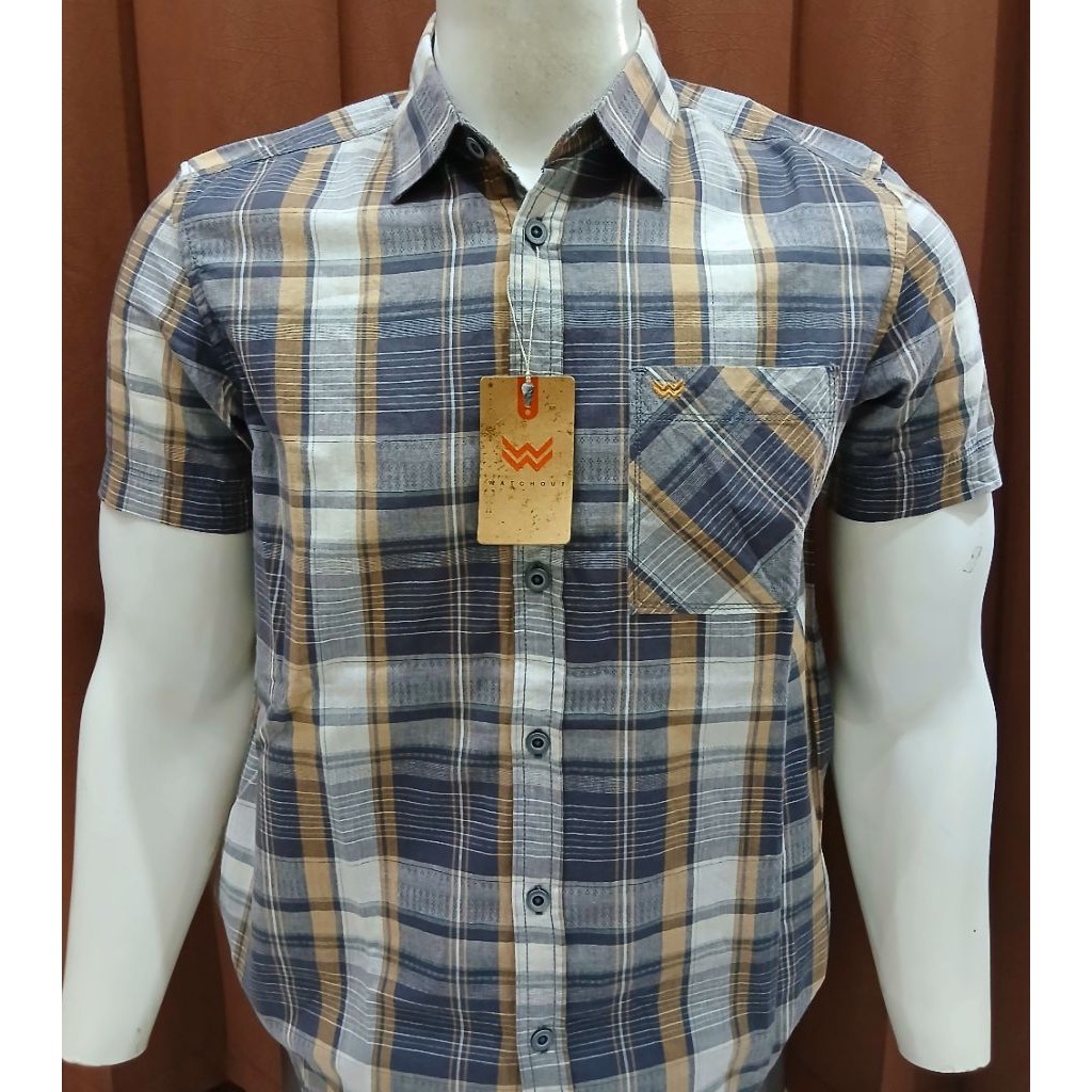 Promo Diskon 7.7 Kemeja Pria Watchout Original Katun Kotak-Kotak S-2XL
