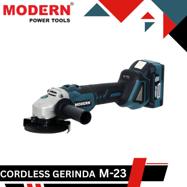 MODERN Cordless Gerinda M23 / Mesin Gerinda CORDLESS M-23 Modern/ C.Less Angle Grinder Modern M-23