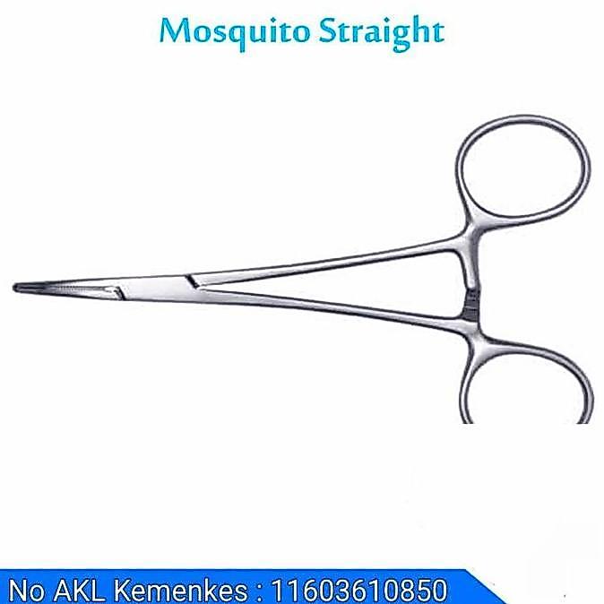 Medikit- Mosquito Forcep 12.5 Cm Klem Arteri Lurus Mosquito Bengkok Pean Lurus