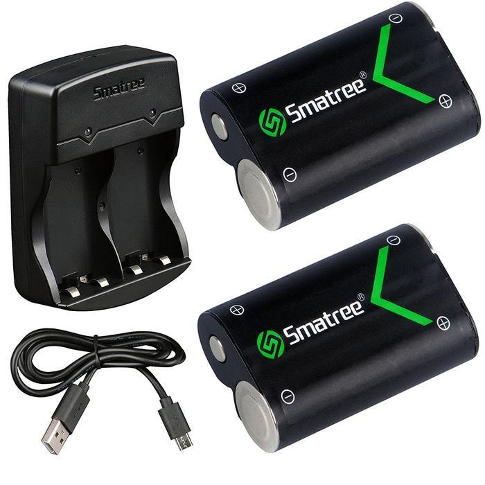 Smatree Battery Xbox One / One S (2-pack) & Dual Charger for Xbox One Xbox One S Xbox One X Xbox One