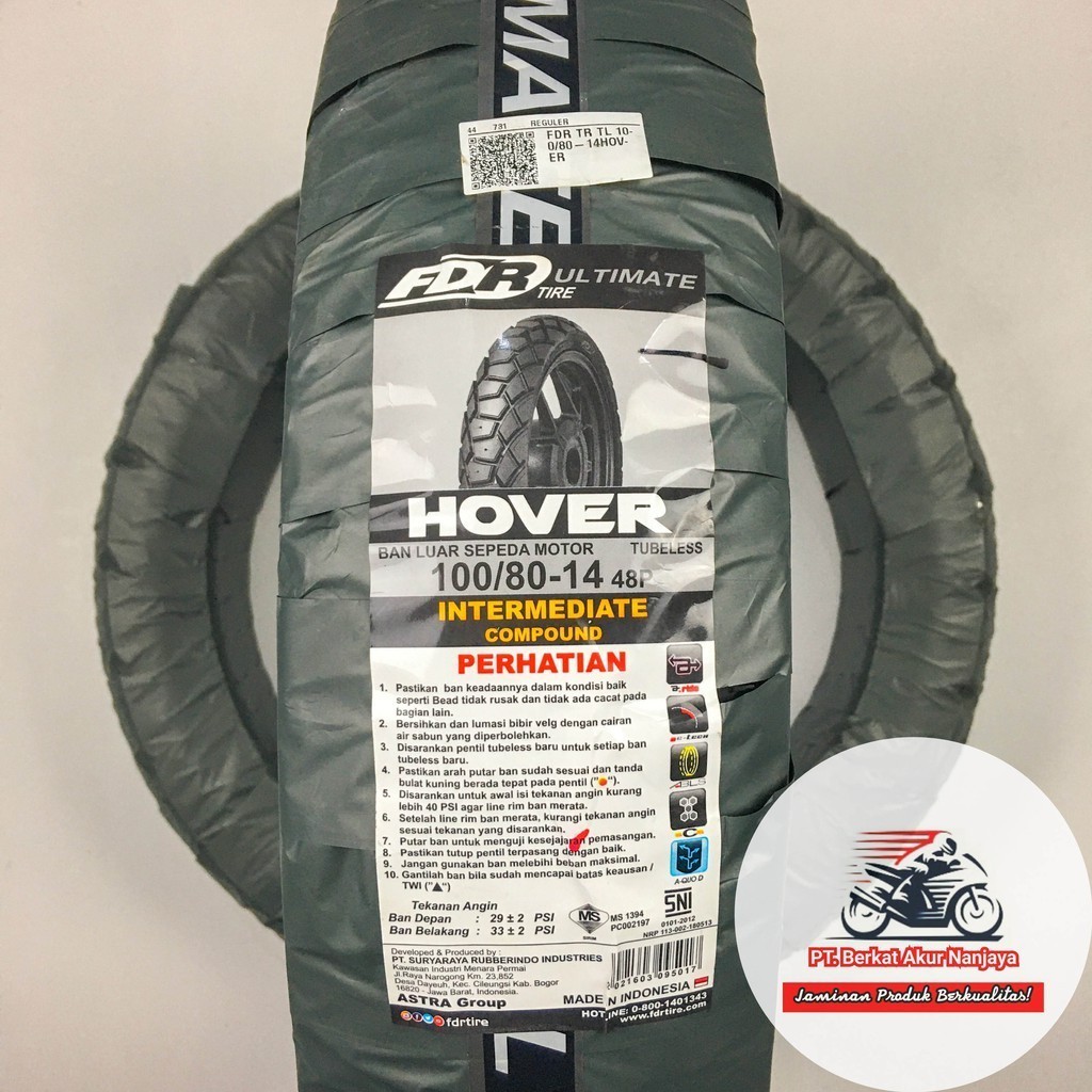 ban FDR Hover 100/80-14 Ban Matic Tubeless
