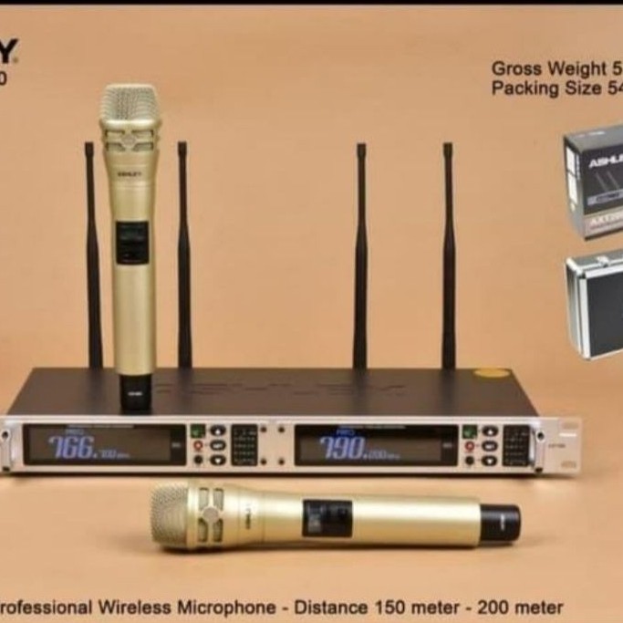Mic Wireless Ashley Axt 200 Microphone Karaoke mic Ashley Axt 200