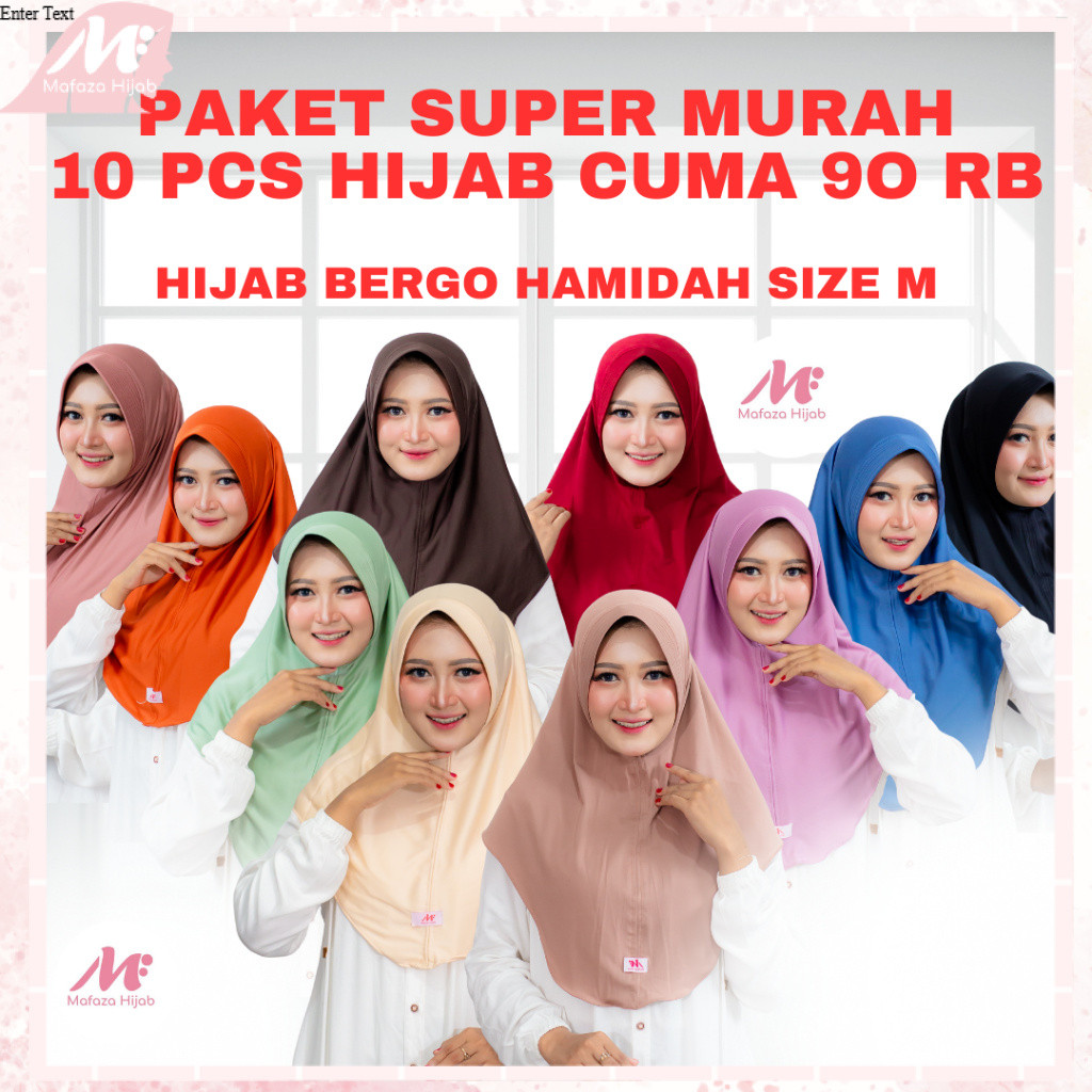 MF_Hijab [90 rb dapat 10 Pcs] Hijab Instan Hamidah Size M Only | Jilbab Syar'i Bahan Premium
