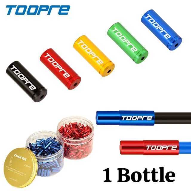 Foto Toopre End Cap Tutup Cover Kepala Selang Kabel Housing Outer 1 Botol Shifter 4mm brake rem 5mm operan Sepeda Aluminum Alloy