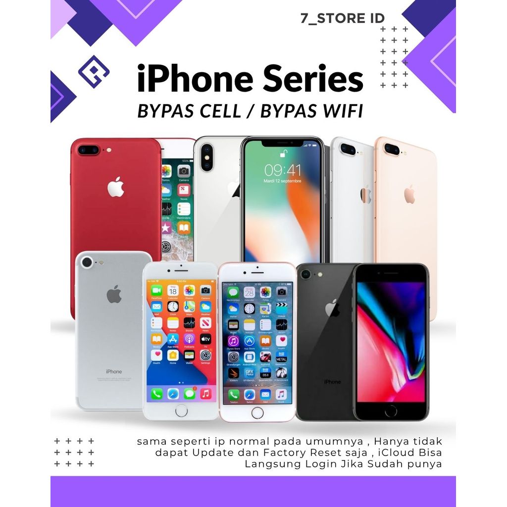 IPhone 6S , 7G, 7 Plus , 8G, 8Plus , IP X , Bypas Cell / Wifi Premium , Iphone Second Murah Siap Pak