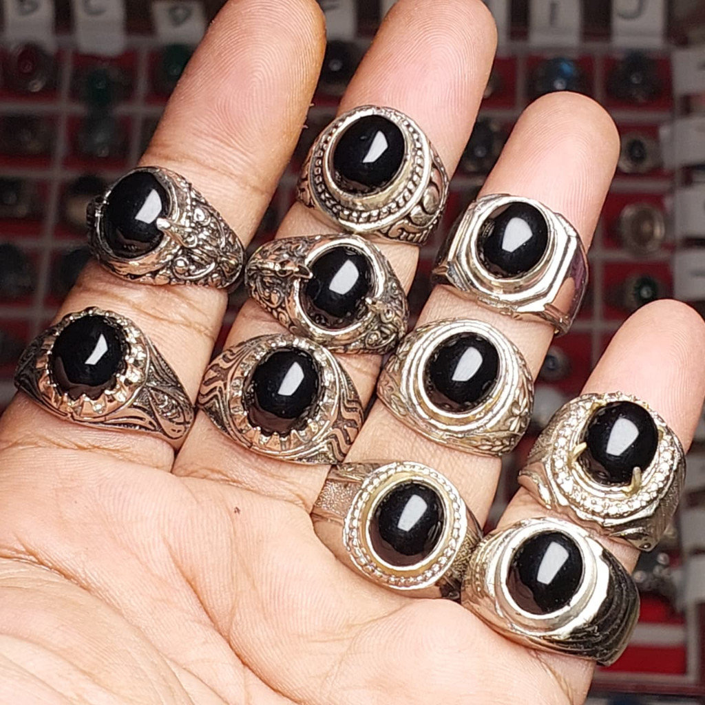 Cincin batu yaman wulung dim 12mm / yaman hitam