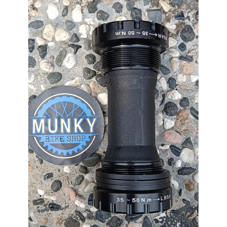 BB Bottom bracket HT2 hollowtech 2 BSA loncer not ceramic shimano - Hitam