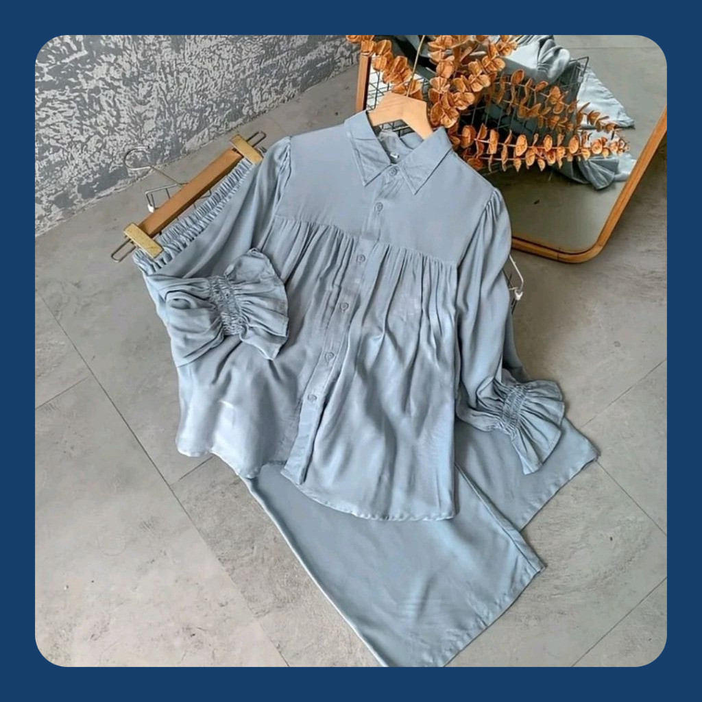 atasan set celana kulot katun rayon terbaru