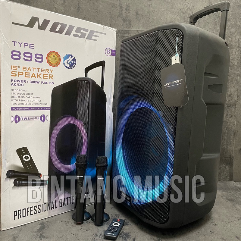 Speaker Portable Noise 899B Original 899 B double mic 12inch