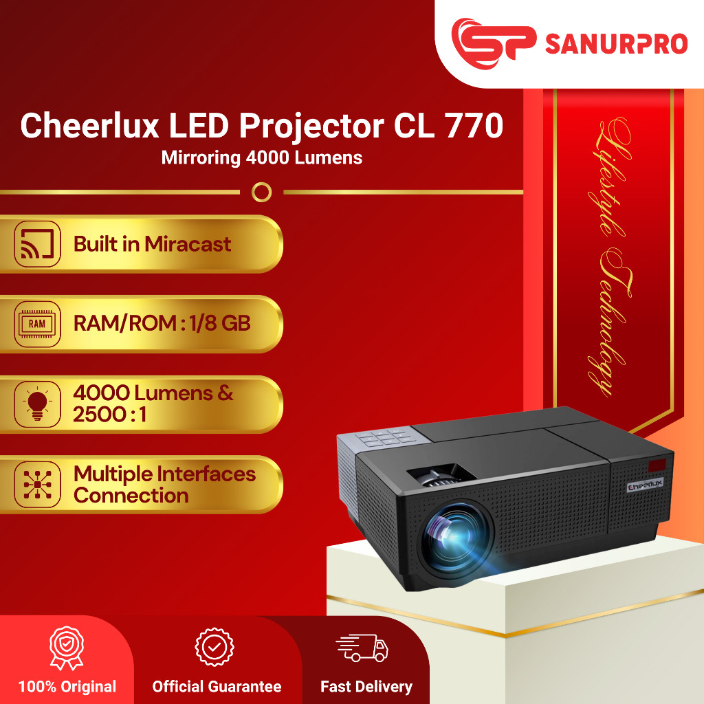 PROJECTOR CL770 CHEERLUX MIRRORING 4000 LUMENS PROJECTOR CL770 CHEERLUX MIRRORING 4000 LUMENS