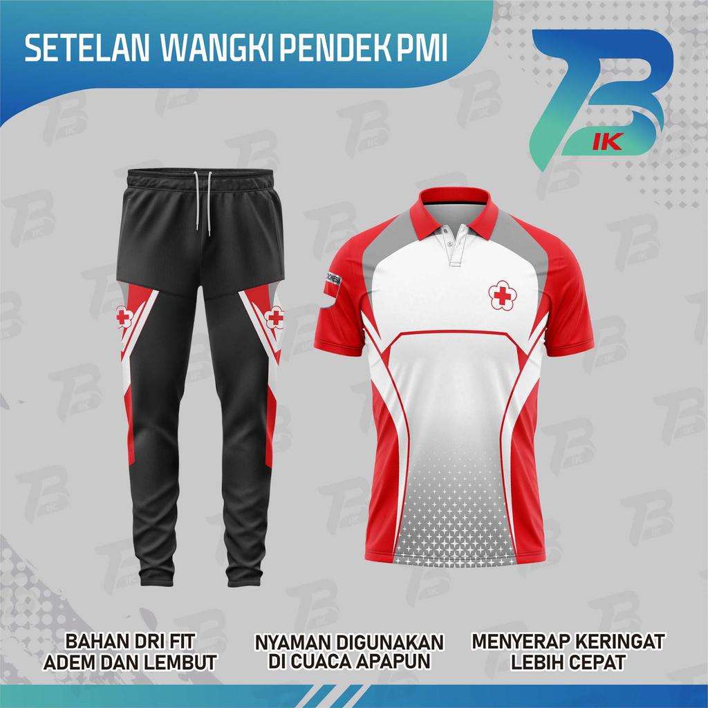STELAN JERSEY WANGKI PENDEK PMI / KAOS KERAH PMI / TRAINING OLAHRAGA SPORTY / JERSEY POLO PENDEK PMI
