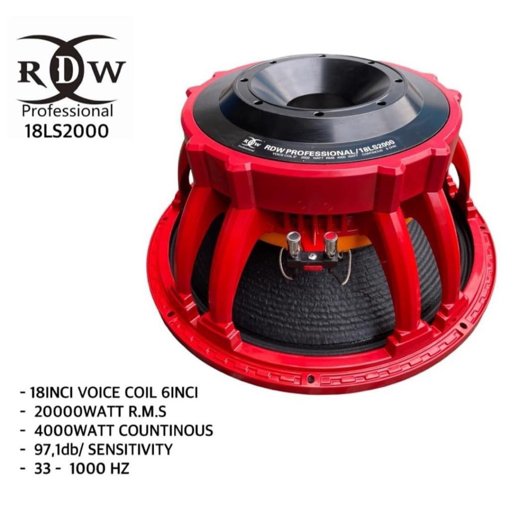 Speaker Balap RDW 18LS2000 LS2000 Voice Coil 6inch Original