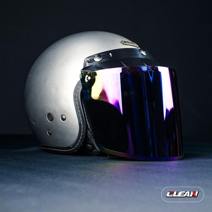 CLEAR Kaca Helm Bogo Flat Rainbow