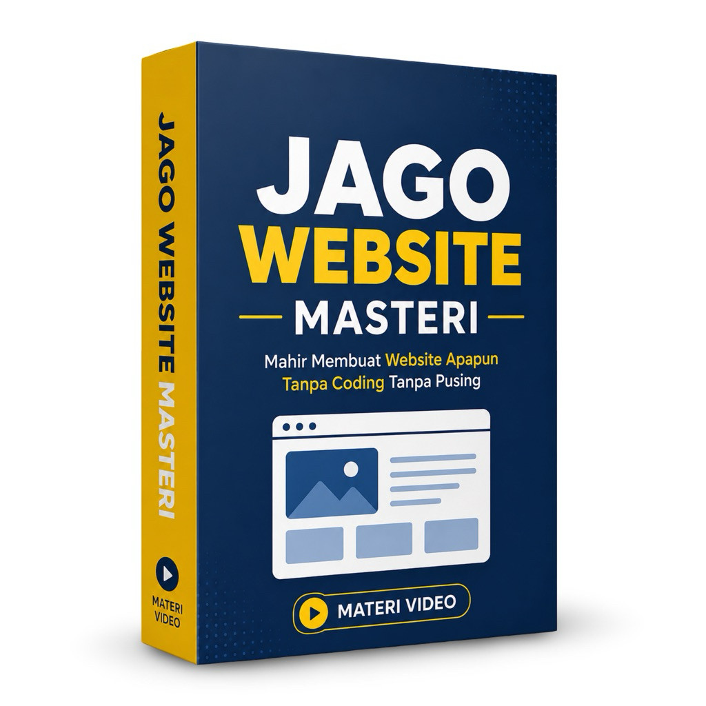JAGO WEBSITE MASTERI: Mahir Membuat Website Apapun Tanpa Coding Tanpa Pusing - Materi Video - Kedai 