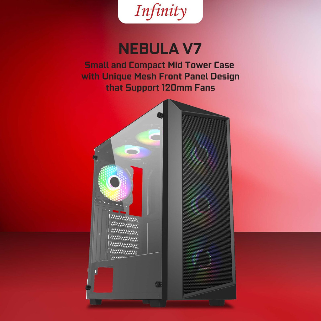 Casing PC Enlight Infinity Nebula V7 Pre-Installed 3 RGB Fan