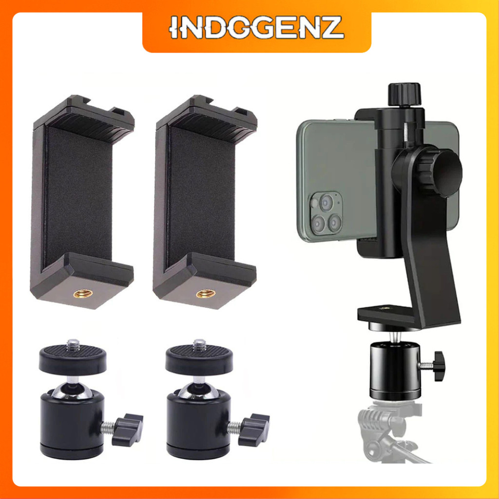 Ball Head Tripod Smartphone Clamp Tripod Kamera DSLR 360 Swivel 1/4 Inch