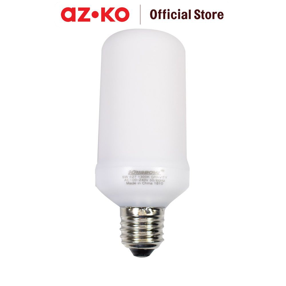 AZKO Krisbow Bohlam LED Flame Gravity 5 Watt 180 Lumens Warm White E27 - Kuning Lampu Bulb Light Lam