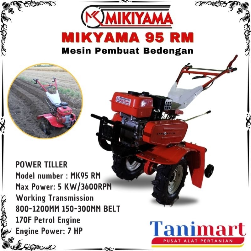 Mini Cultivator Mikiyama RM 95 / Mesin Pembuat Bedengan / Traktor Mini / Mini Traktor / Mesin Trakto