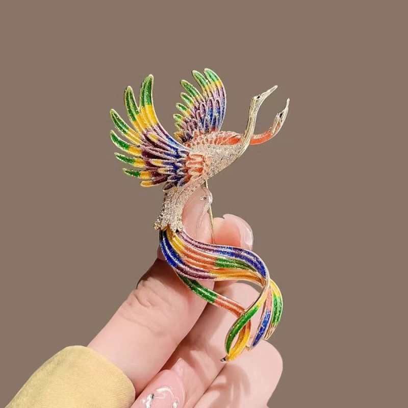 Bross Phoenix Warna Pin Jas Wanita Korea Bros Burung Phoenix Bros Jas Wanita Lapel Pin Bros