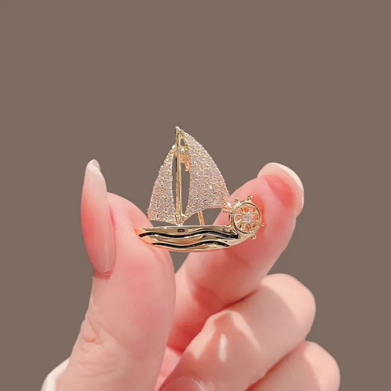 Lapel Pin Bros Jas Wanita Pria Bros Kapal Bros Korean Bros Perahu Layar Pin Jas Pria Keren