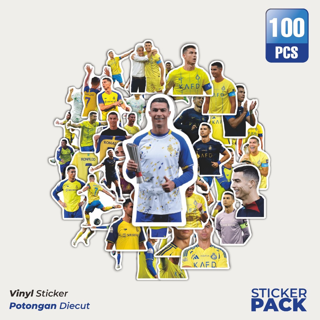 

Stiker Vinyl CR7 Al Nassr Waterproof Aesthetic- Untuk Laptop, Motor, dan Helm - Paper Stationery Pack