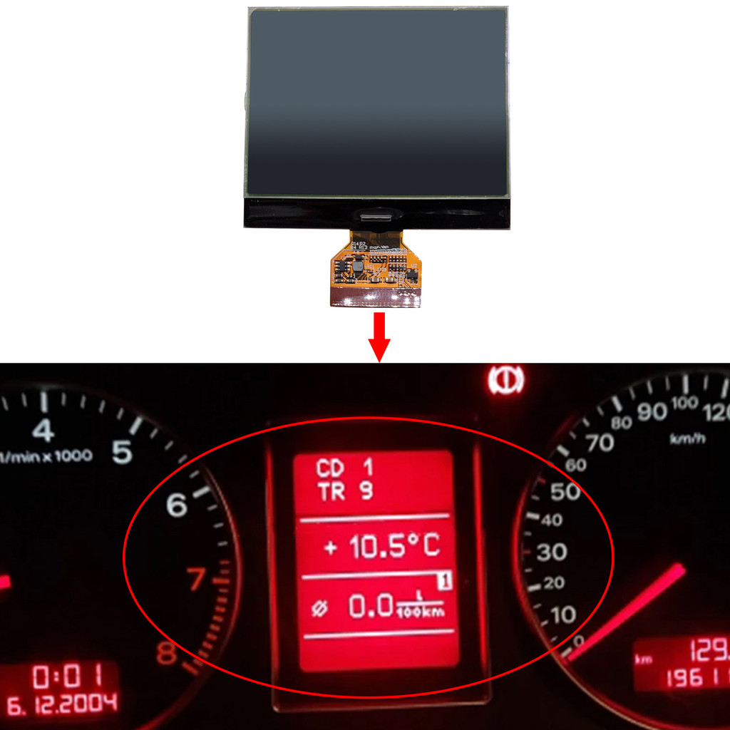 LCD Display for Audi A4 B6 B7 Combination Instrument Speedometer FIS MFA Short Cable