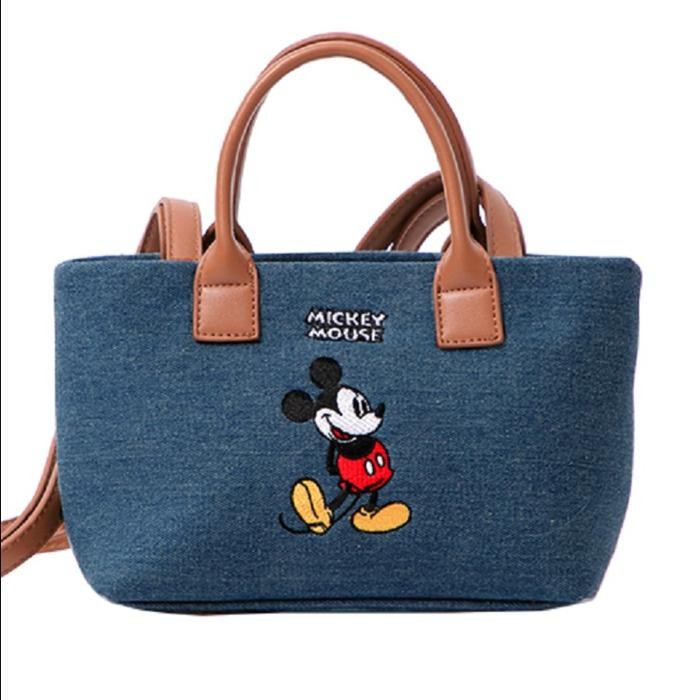 Gracegift Mickey Mouse Canvas Tote Bag - Denim - Medium