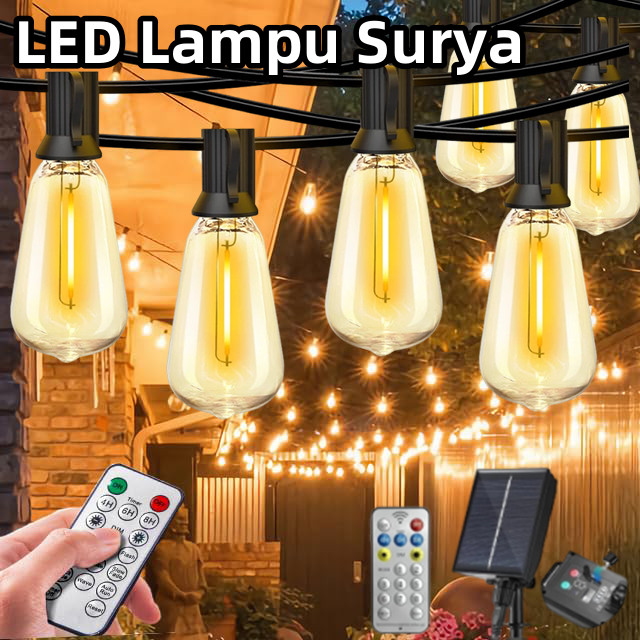 15 Meter Led Outdoor Fitting Lampu Tahan Air Kafe Dekorasi Lampu Hias Komplit Lampu【Lampu + Kabel +T