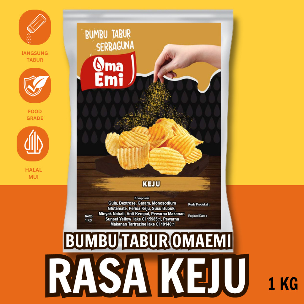Bumbu Tabur Keju OmaEmi 1 Kg Halal Foil