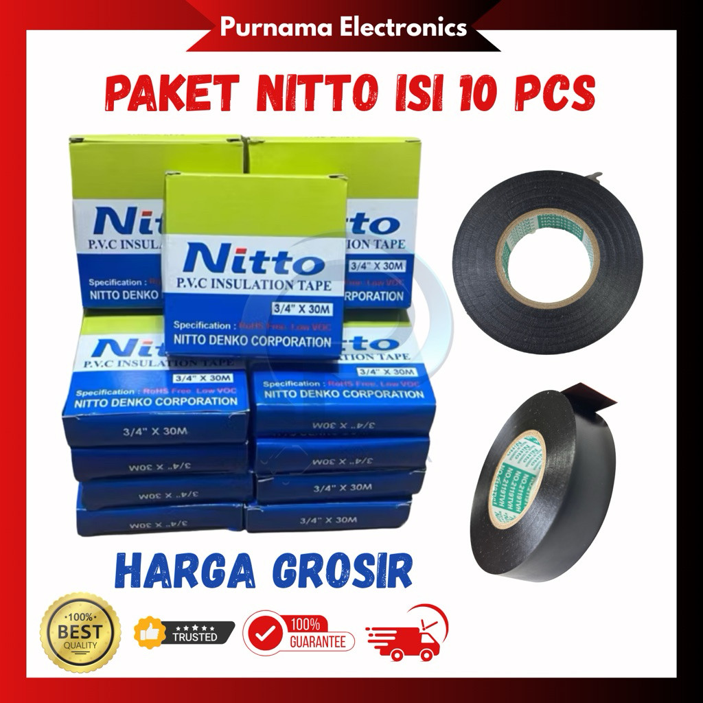TOKOAKSA Isolasi Nitto Paket Isi 10 Pcs Grosir