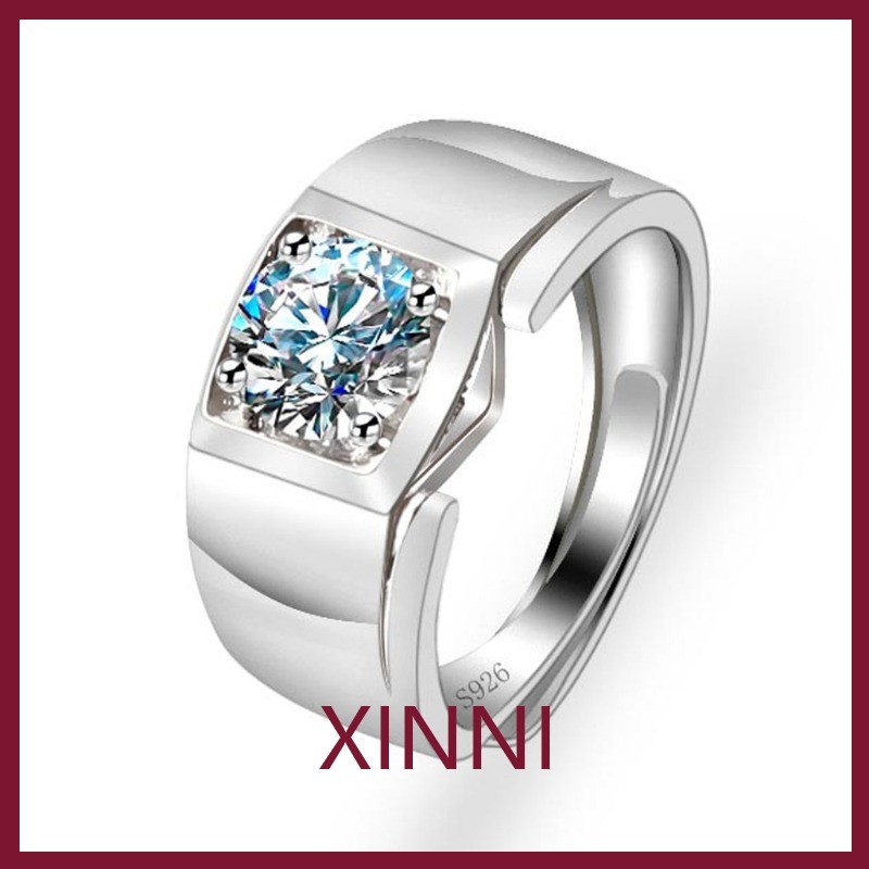 XINNI Cincin Pria Moissanite Klasik Pabrik Grosir Cincin Pria Gaya Korea Halus Cincin Fashion Pria K