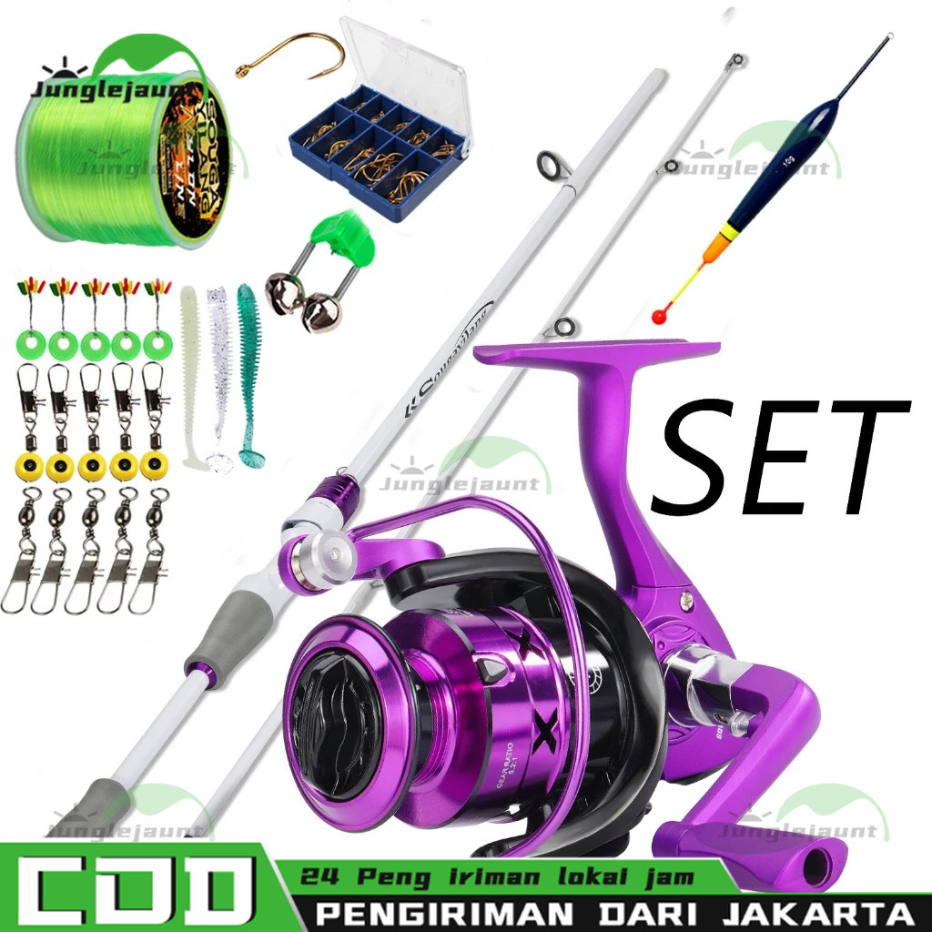 beli 1 Dapatkan 4-Joran Pancing Set 165cm 180cm 210cm 240cm  5-10LB 1000-7000Joran UL Carbon Pancing