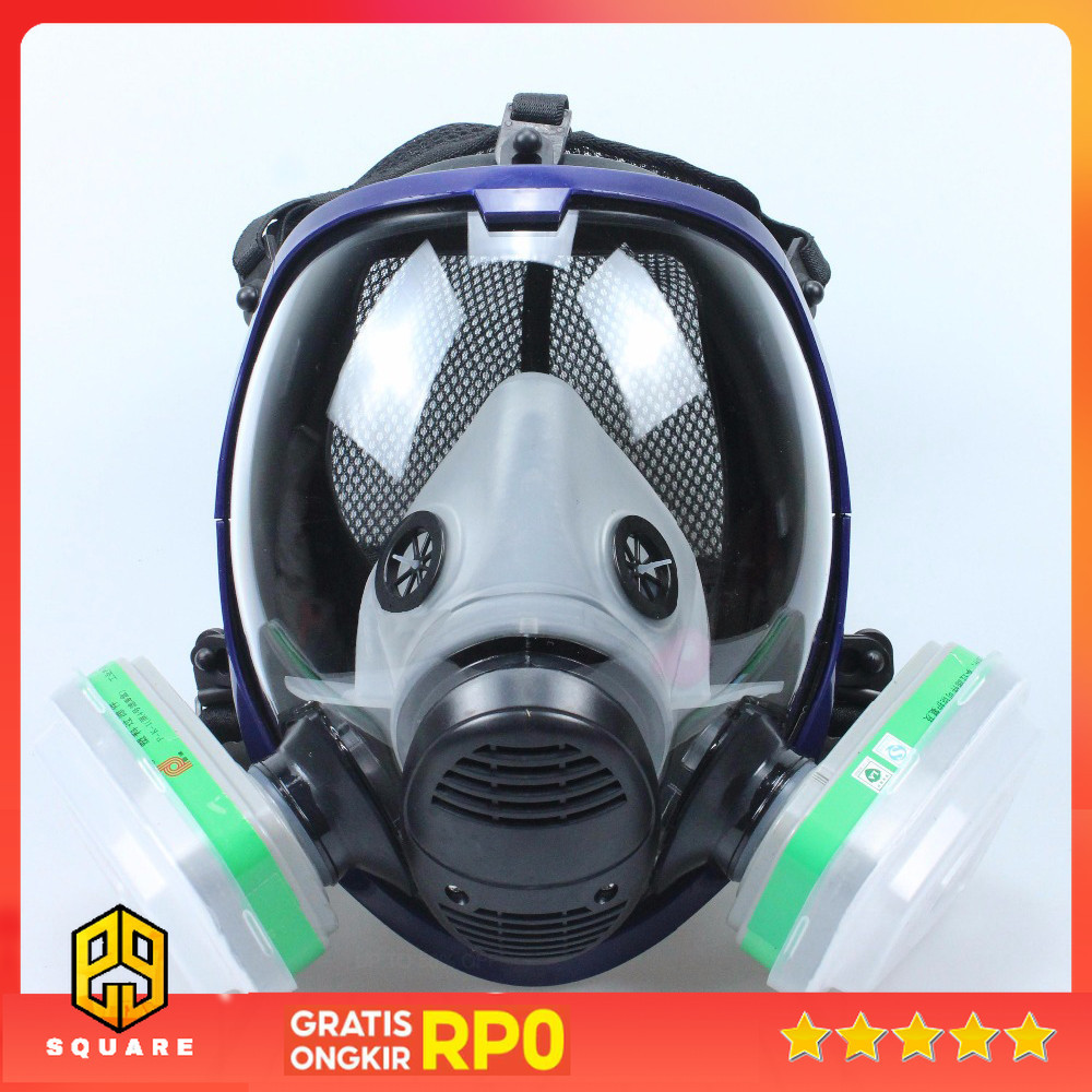 Masker Respirator Gas Mask Full Face N95 2011 Cotton Filter - 6800 Original 99 Square