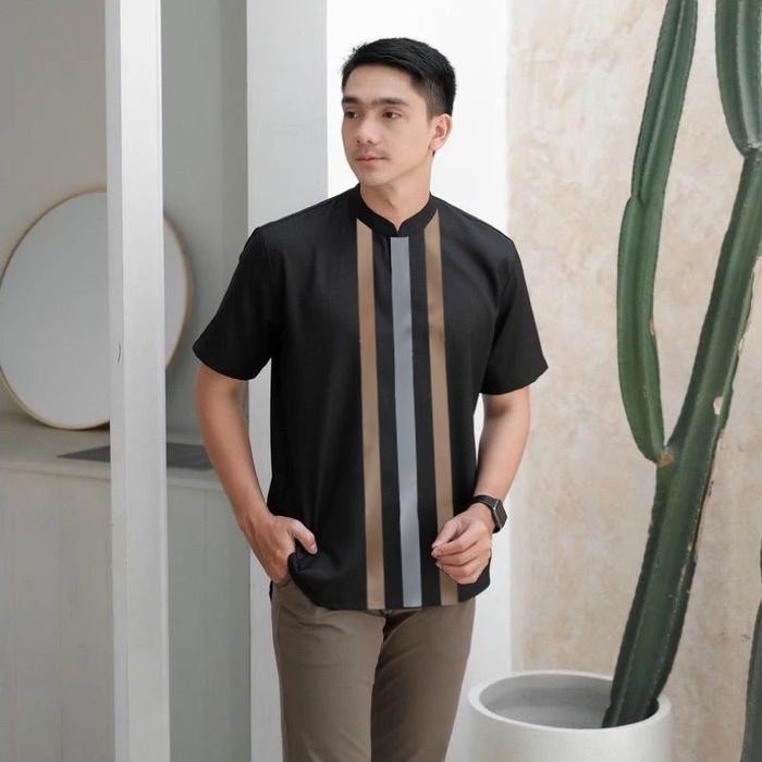 [PREMIUM] Baju Muslim Koko Kurta Pria Lengan Pendek Premium Bahan Katun Kantong Depan Nyaman  Dewasa