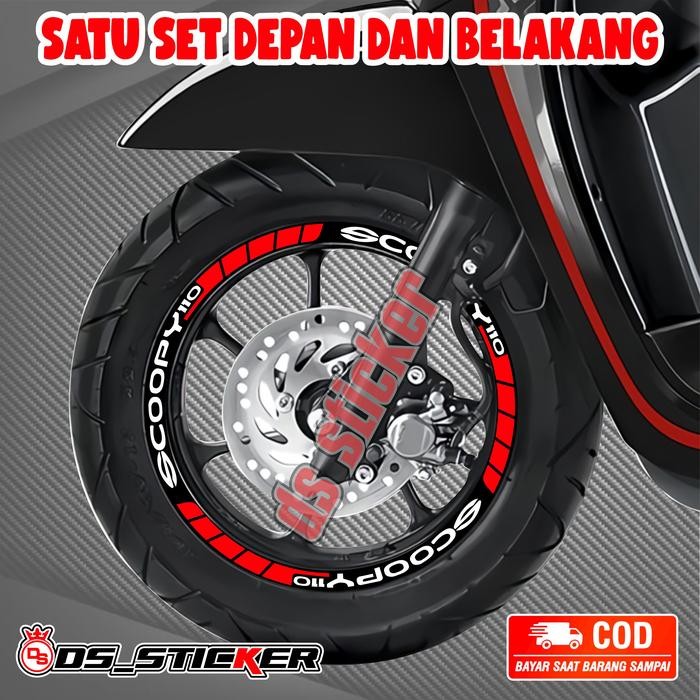 [BIG SALE] STIKER VELG SCOOPY STICKER CUTTING VELG SCOOPY - MERAH