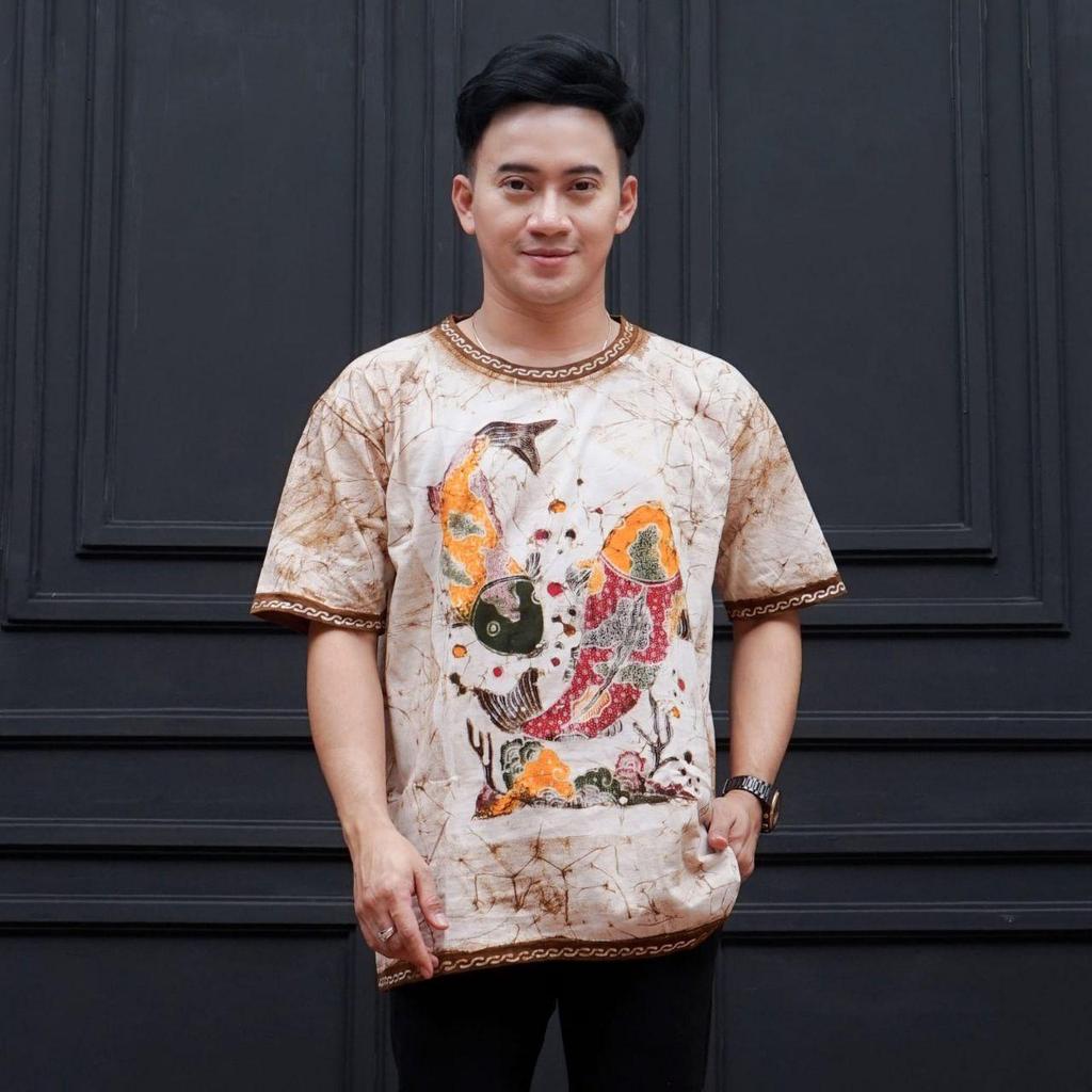Kaos Tulis | Baju Cowok Kaos Keren Dewasa Oblong Lengan Pendek Motif Batik Matt Katun Combed | Kaos 