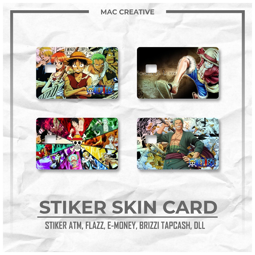 SKIN KARTU ONE PIECE HOLOGRAM , STIKER KARTU ONE PIECE , UNTUK KARTU ATM EMONEY DLL