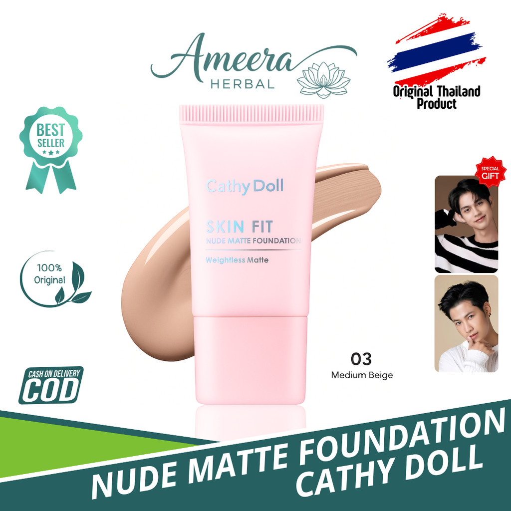 CATHY DOLL SKIN FIT NUDE MATTE FOUNDATION 15ML | FOUNDATION THAILAND