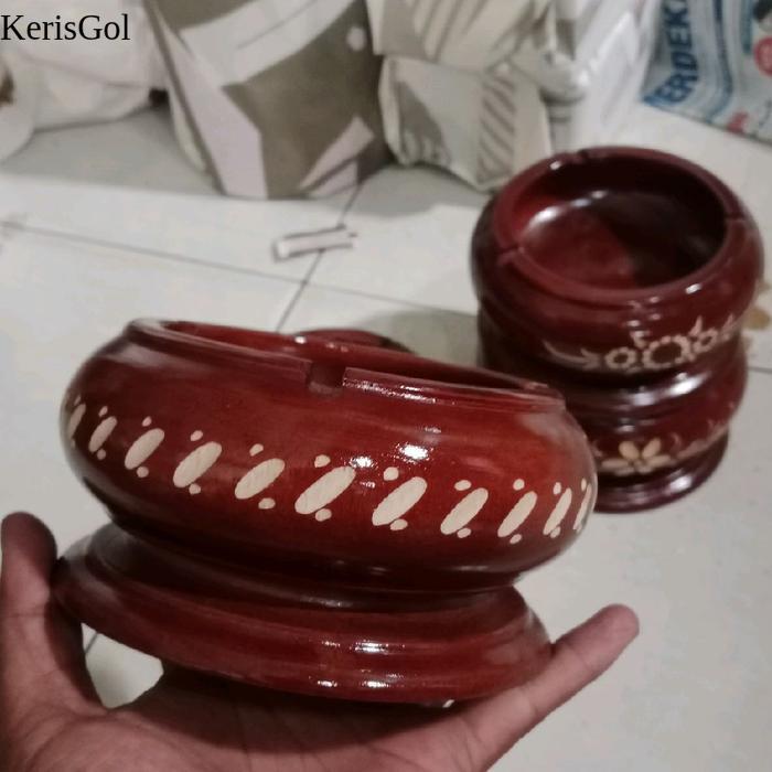 asbak kaki kayu jati/asbak kayu jati ukir GL5