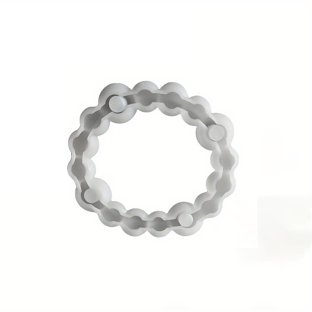 Portavelas de cuerda con cuentas de anillo de 4 agujeros, molde de resina de silicona, adornos esfér