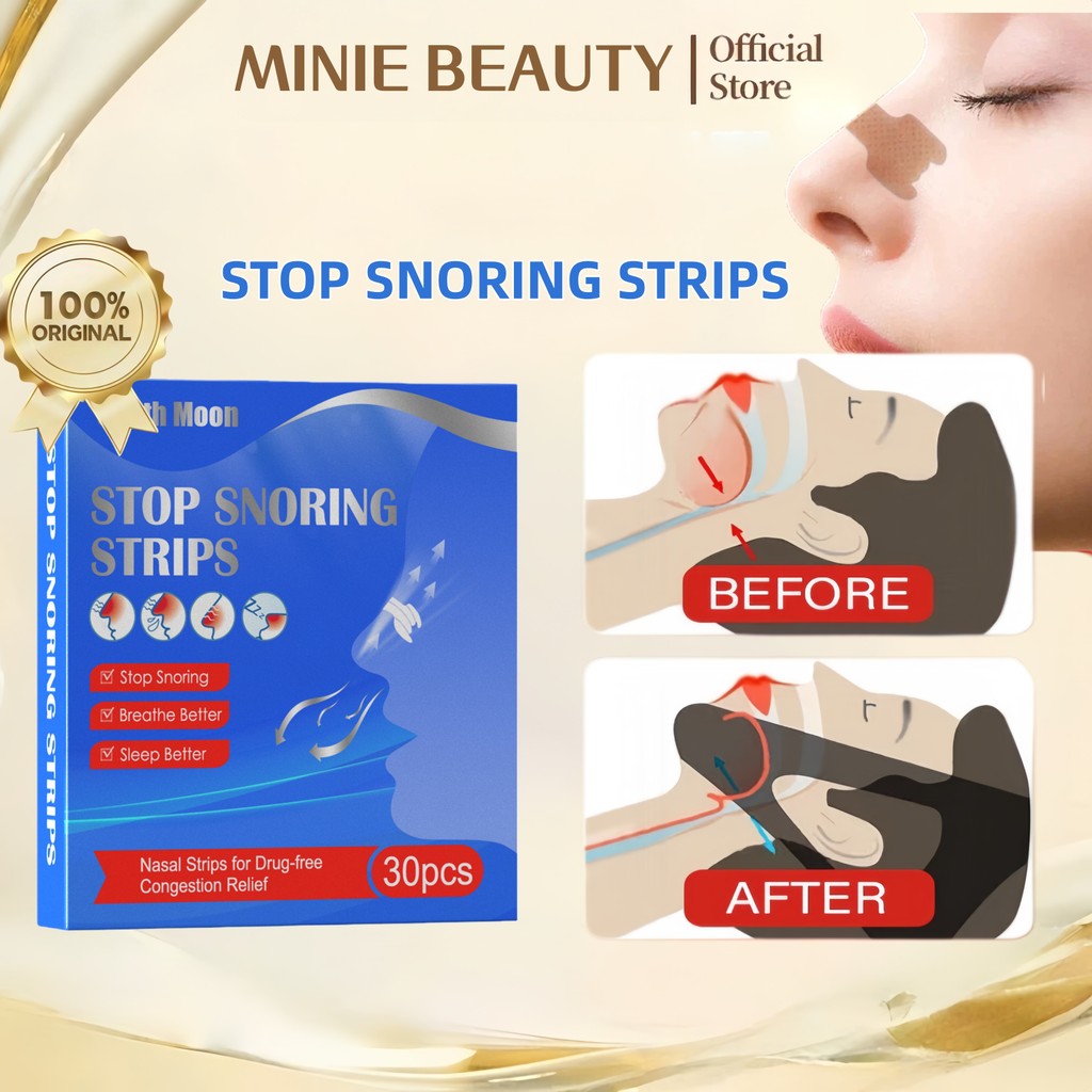 MINIE BEAUTY Isi 30 Plester Hidung Nose Strips Anti Dengkur Tempelan Hidung Tersumbat Nasal Strip An