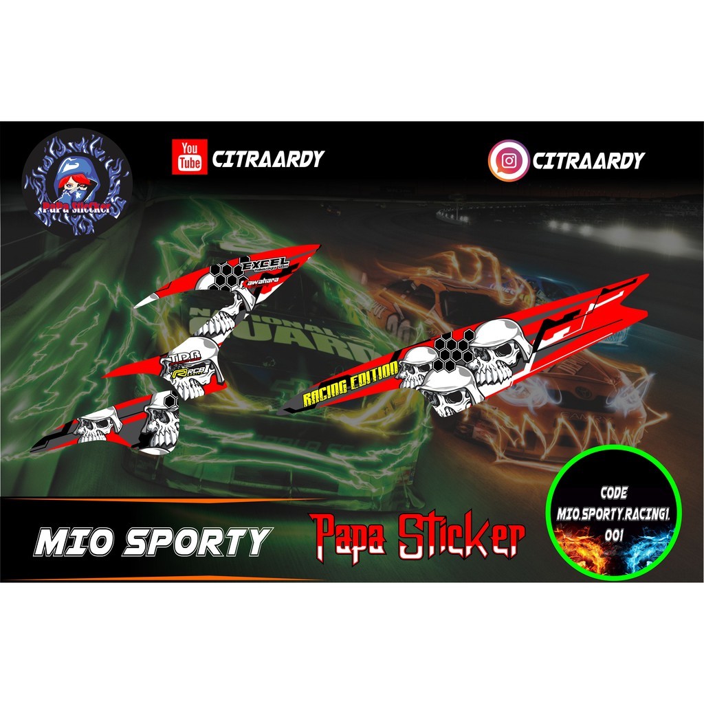 STIKER MIO SPORTY RACING 1 STIKER STICKER