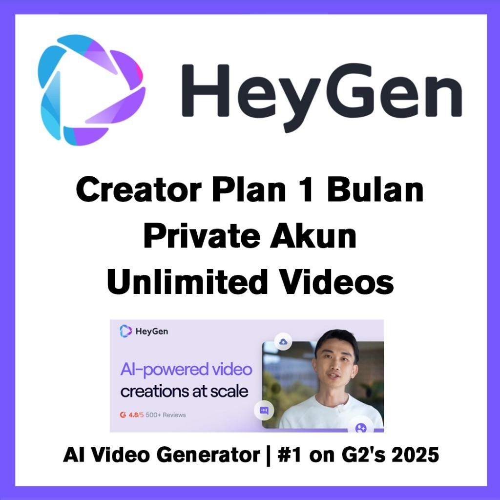 HeyGen AI Creator Plan 1 Bulan Privaate - Unlimited Videos